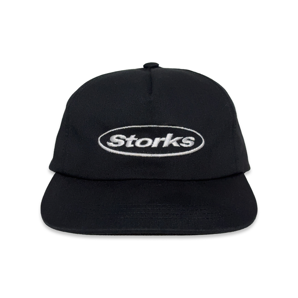 OVAL LOGO 5 PANEL CAP (BLACK)