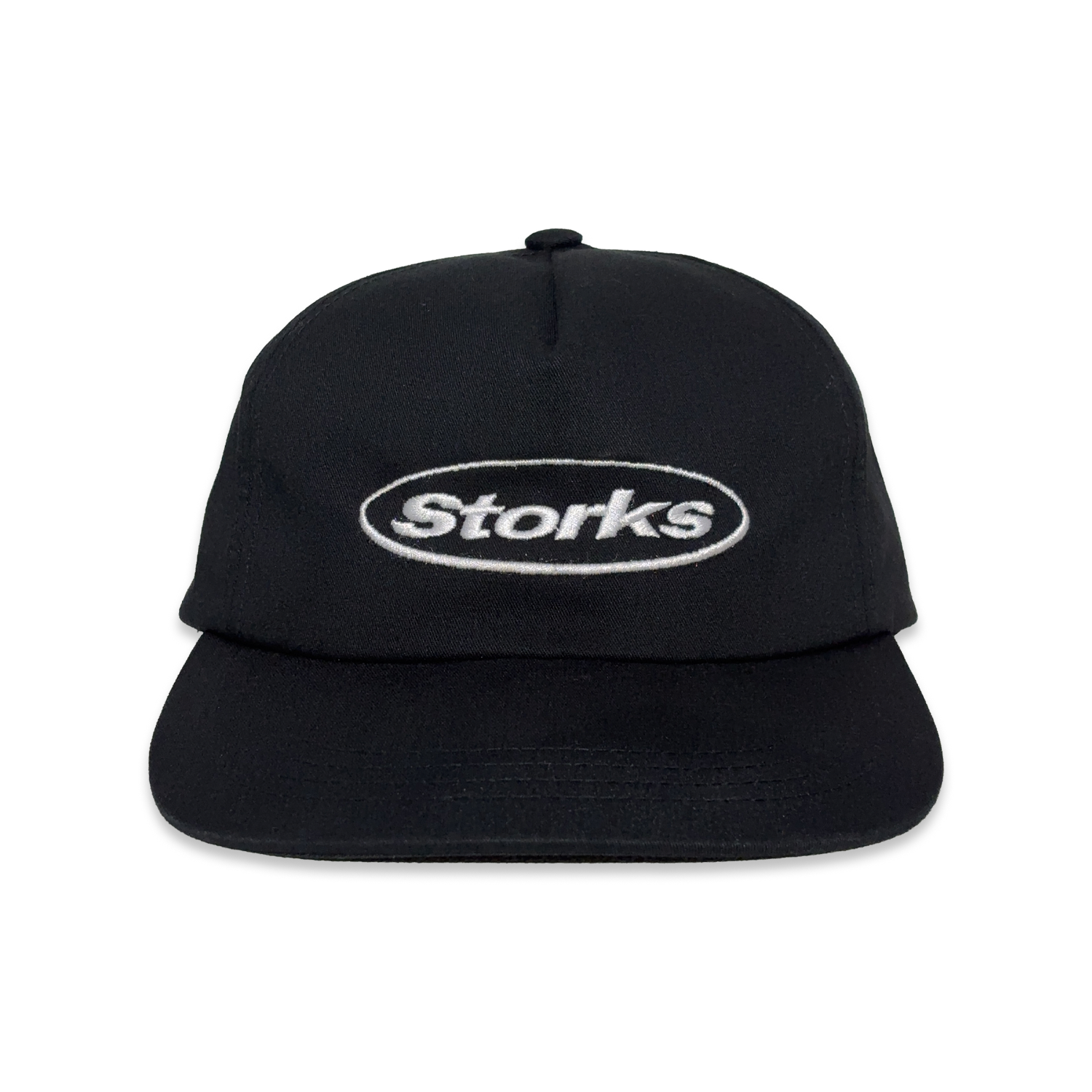 OVAL LOGO 5 PANEL CAP (BLACK)